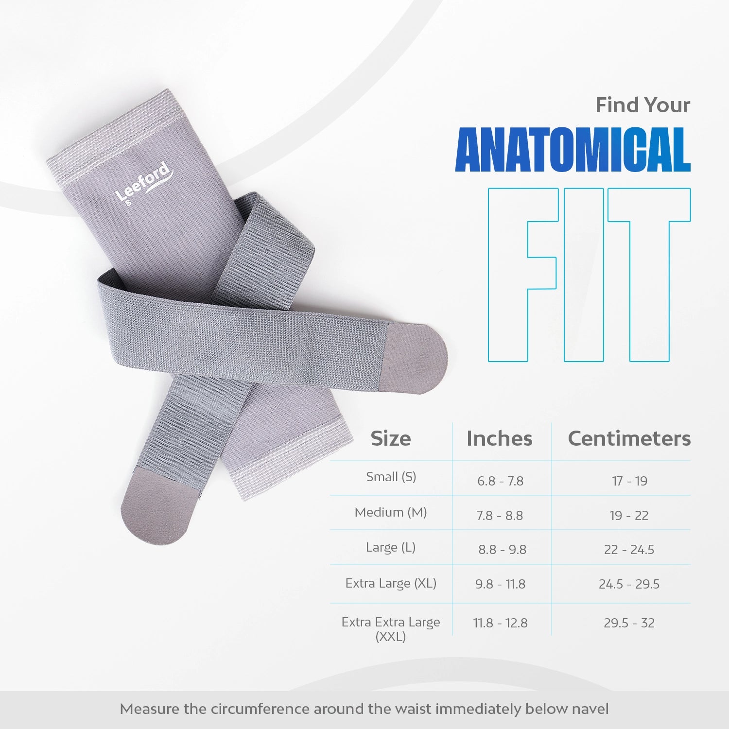 Find your anatomical size in inches or centimeters for the perfect ankle binder fit.