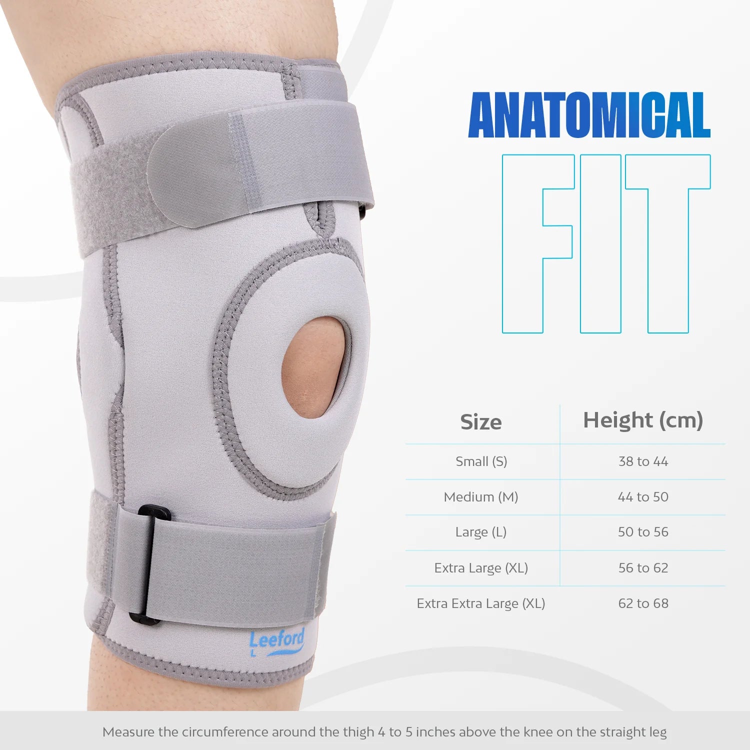 knee support with hinge size guide