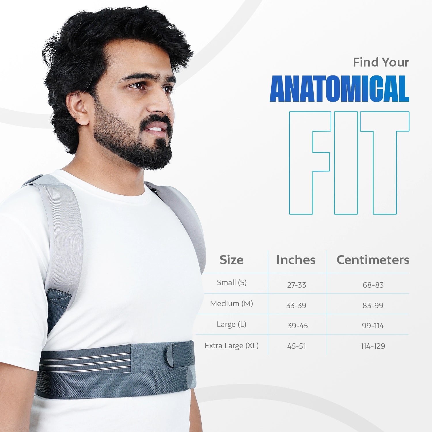 Leeford posture corrector belt size guide