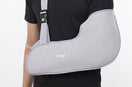 person wear gray arm pouch with Leeford Branding