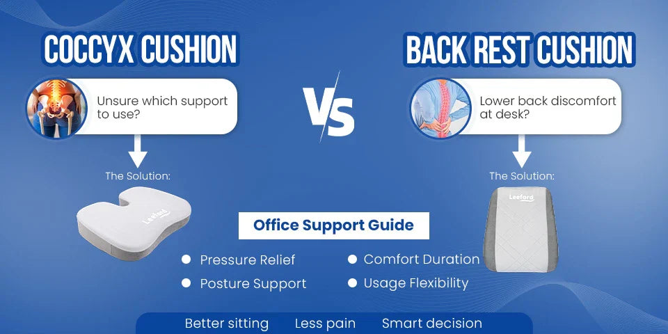 coccyx cushion vs back rest for office chair india
