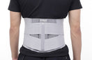man wear gray lumbo sacral belt for pain relief