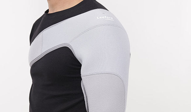 Gray Shoulder Support Brace with leeford branding