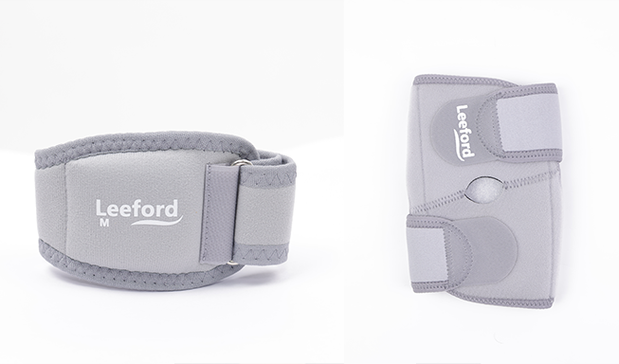 tennis elbow strap ans elbow wrap with leeford branding