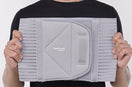 man showing Gray Abdominal Belt with Leeford branding