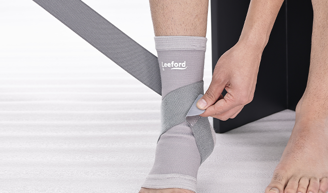 man wearing ankle brace