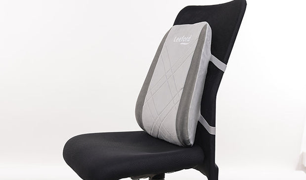a gray backrest attached with white office chair