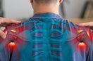 Back Shoulder Blade pain is highlighted of a person