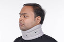 man wear Gray Soft Cervical Collar with Leeford Branding