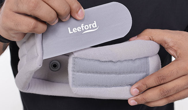 Gray Soft Cervical Collar with Leeford branding