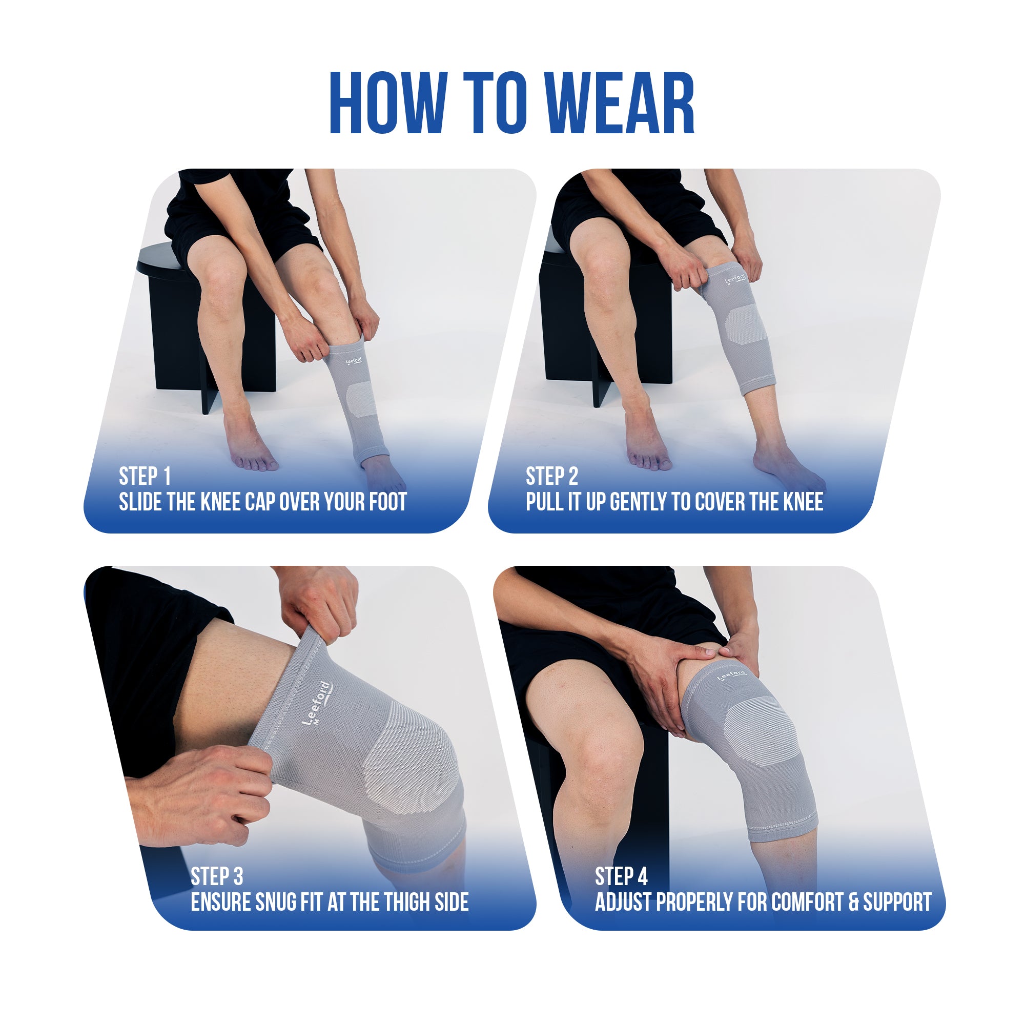 Premium Knee Cap for Sprains, Arthritis, Tendonitis | 4-Way Stretch