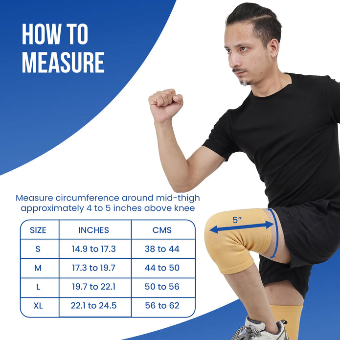 leeford plain knee cap size measurement chart