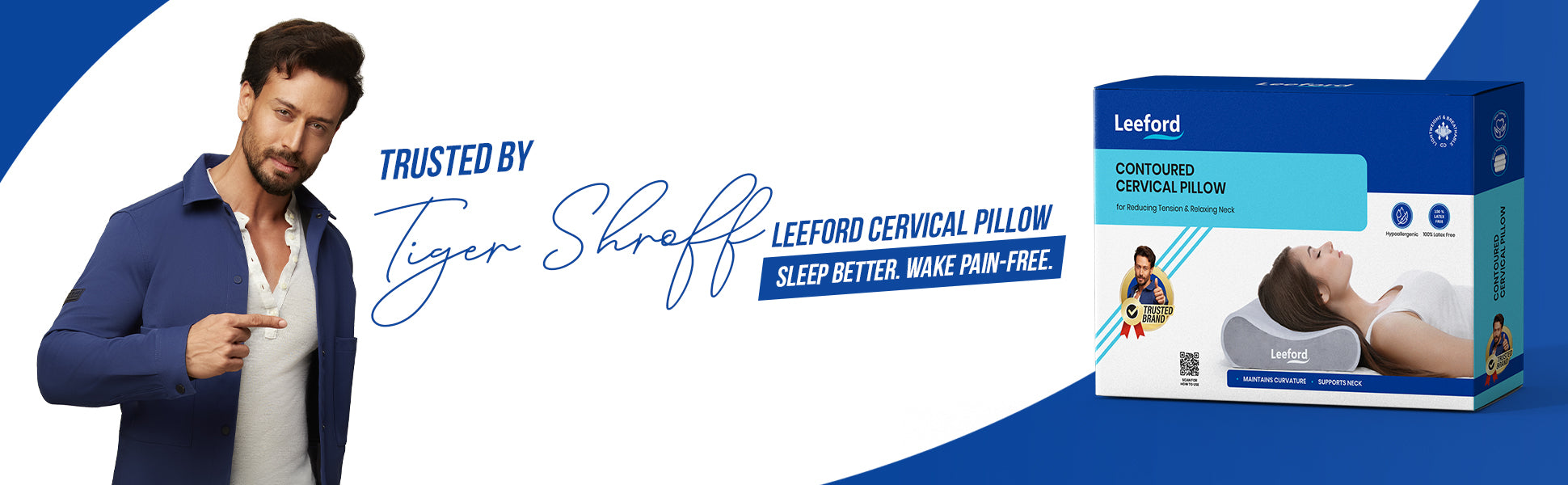 contoured cervical pillow trusted by tiger shroff