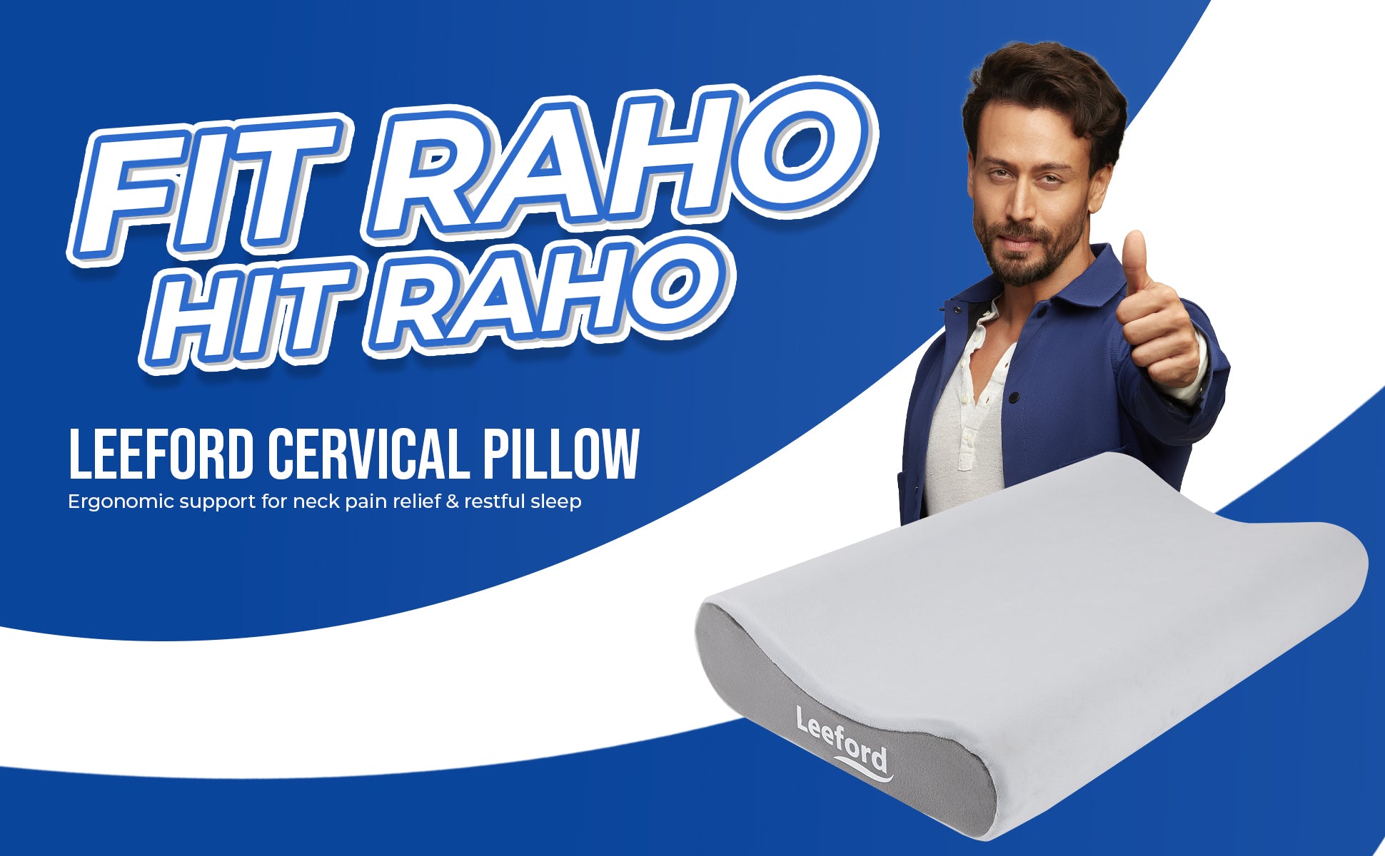 man with a Leeford cervical pillow endorsed