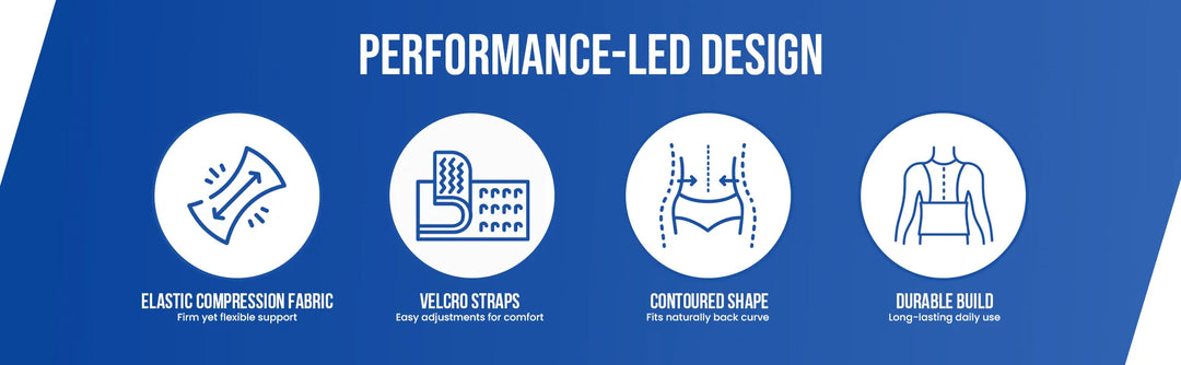 lumbo sacral belt performance led design like elastic compression fabric velcro straps