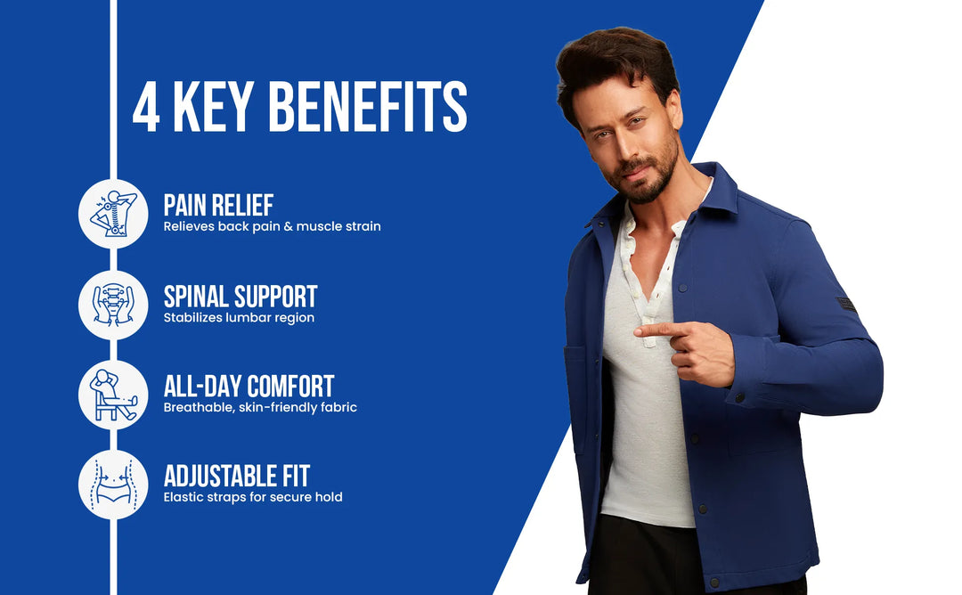 lumbo sacral belt with four key benefits like pain relief spinal support 