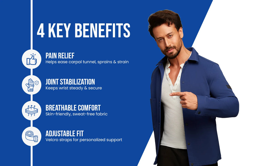leeford wrist brace with four key benefits like pain relief joint stabilisation