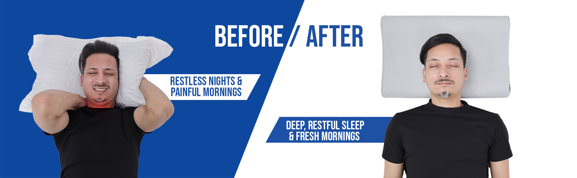 contoured cervical pillow beofre and after use effect
