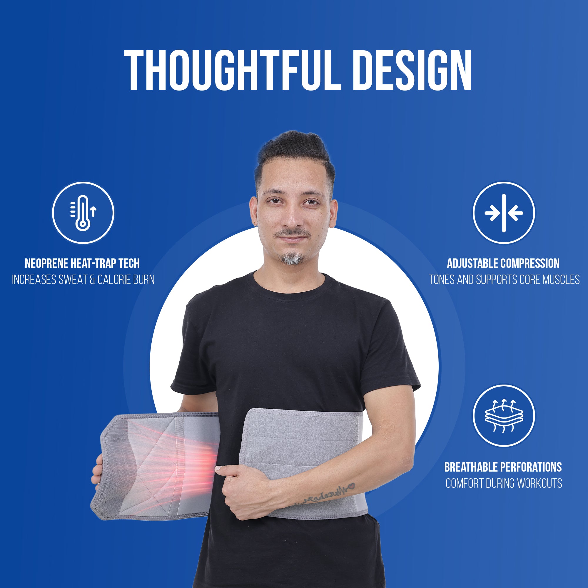 abs wrap design features neoprene heat trap adjustable compression