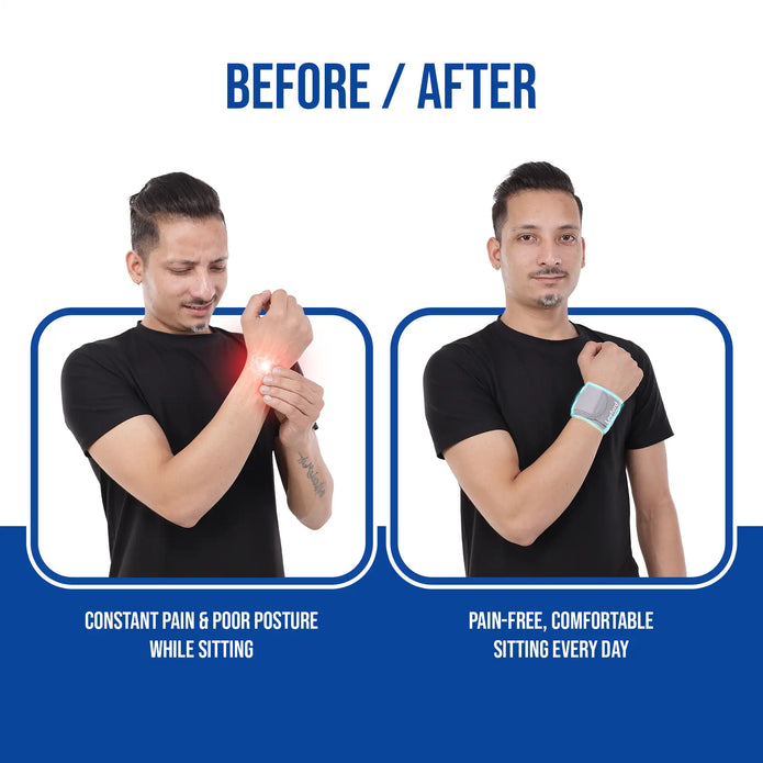 before and after use of wrist wrap effects