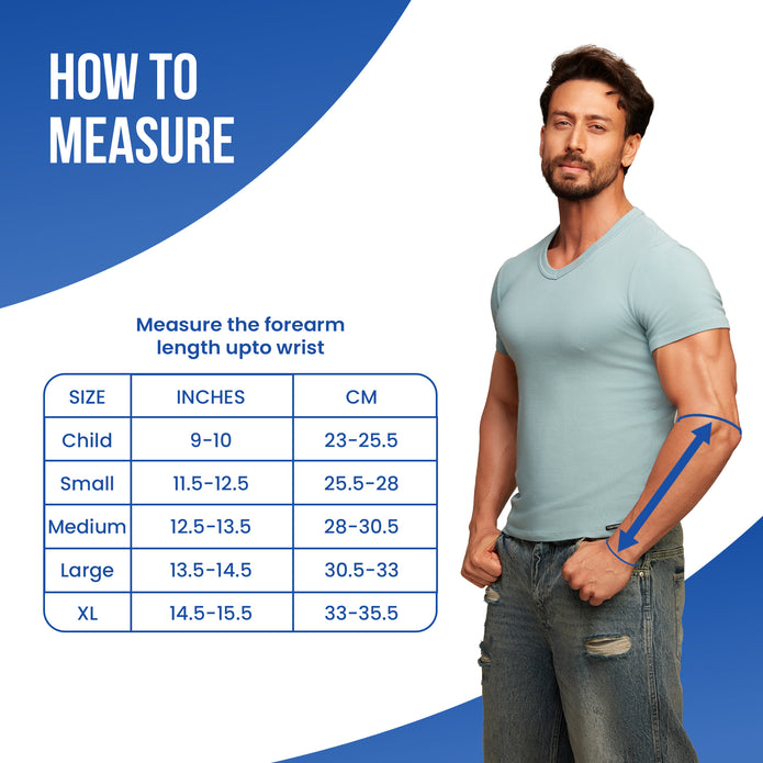 arm sling pouch how to measure size chart guide