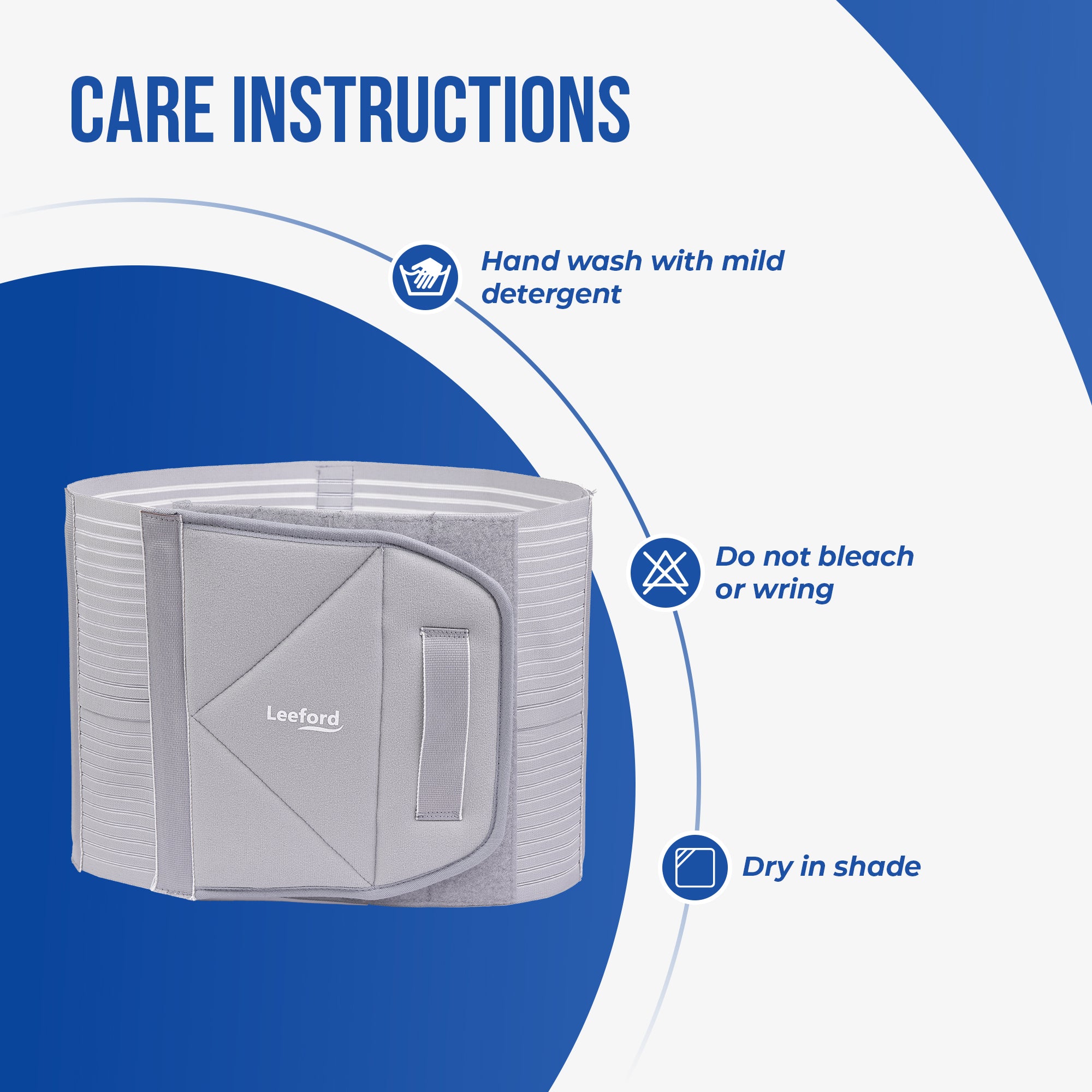 abdominal belt care instructions hand wash with mild detergent