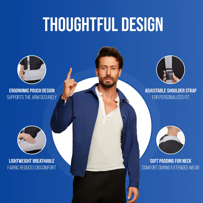 leeford arm sling design features like lightweight n breathable n adjustable shoulder straps