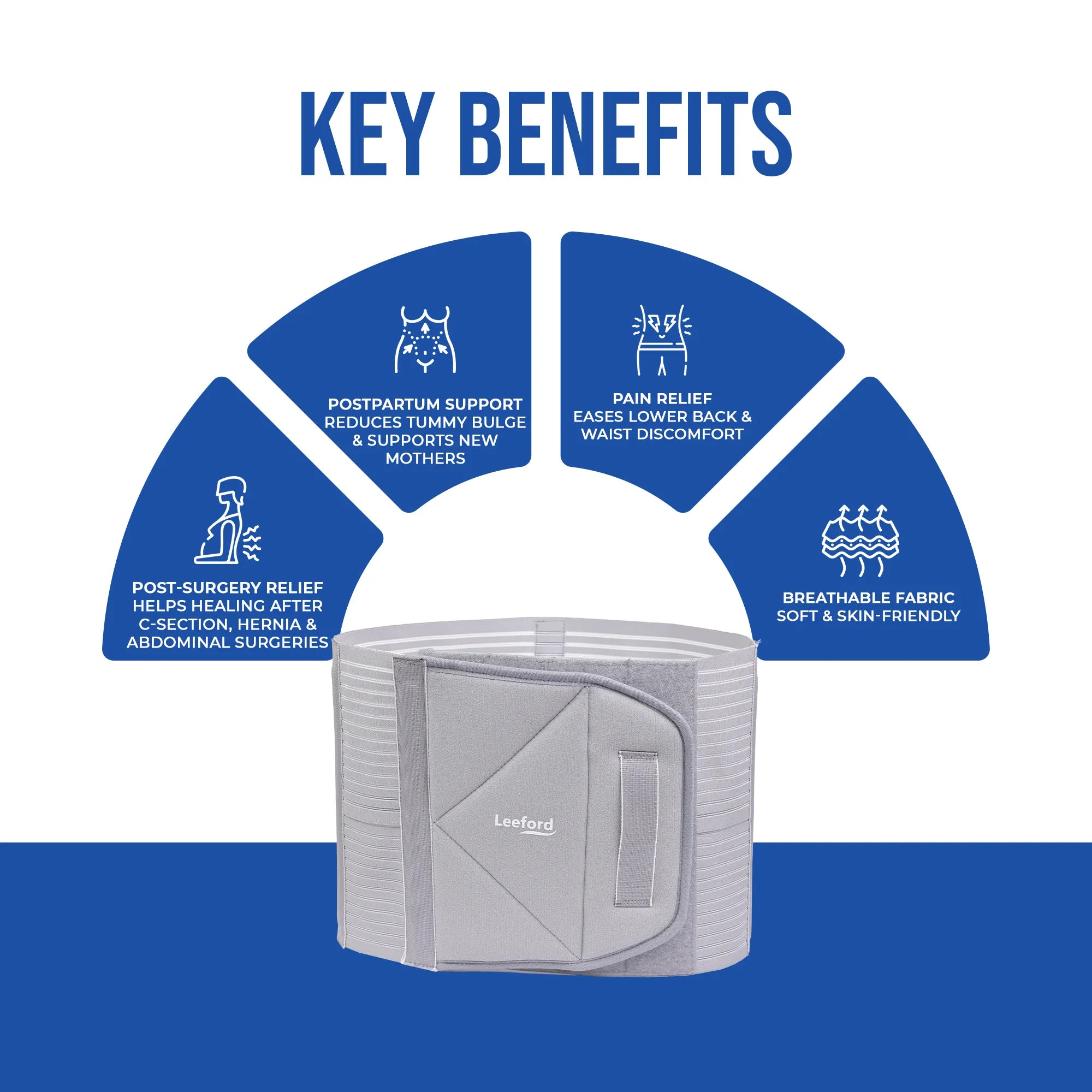 leeford abdominal belt key benefits like post surgery relief postpartum support