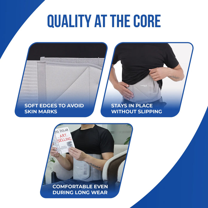 leeford abdominal belt is soft edges to avoid skin marks stays in place without slipping