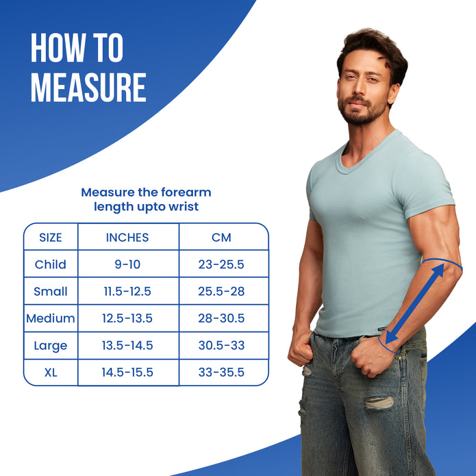 arm sling measurement size chart