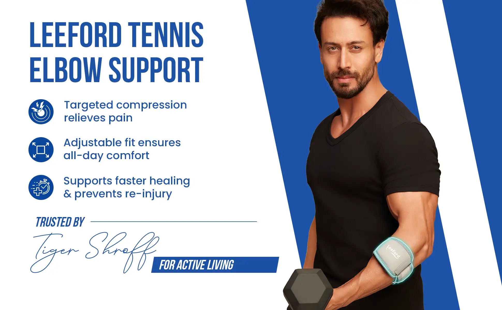 leeford tennis elbow support banner