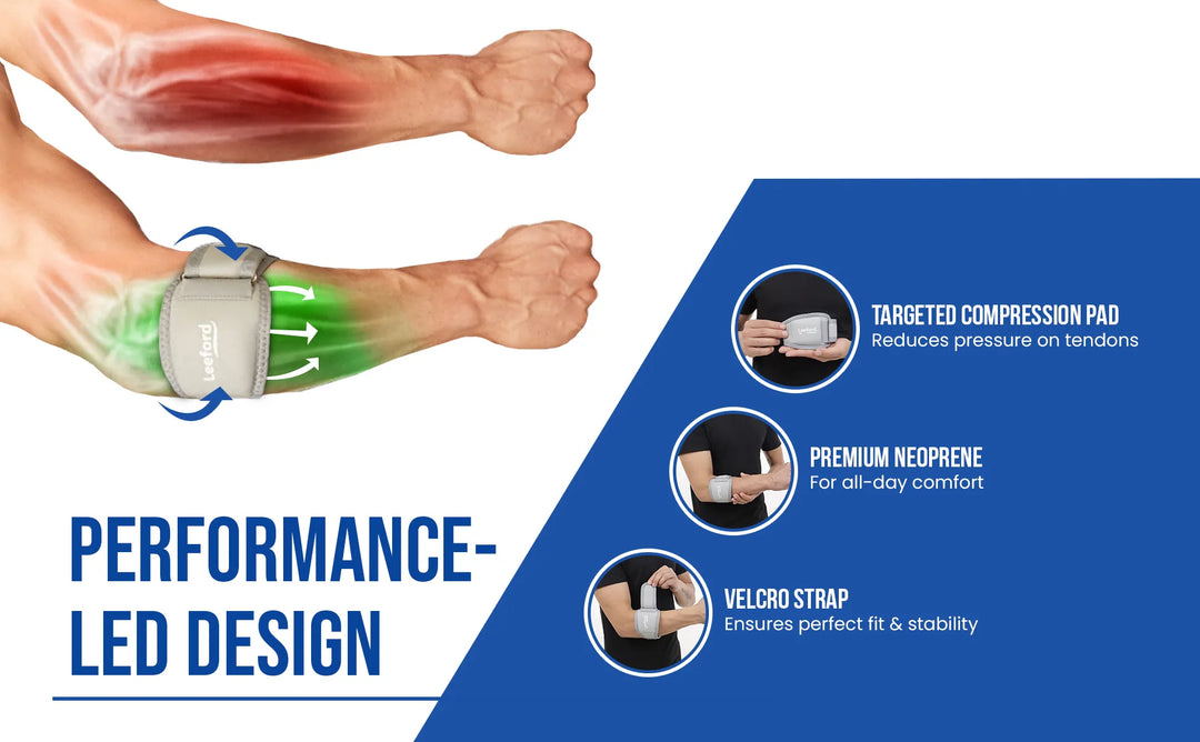 leeford tennis elbow support performance led design features