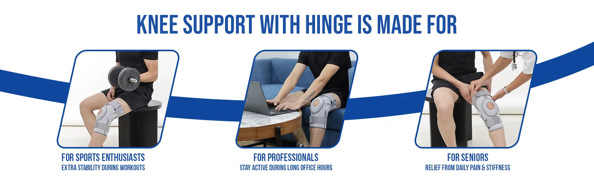 knee support with hinge can use by professionals and more