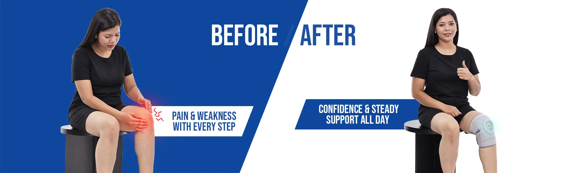 before after effects of knee wrap