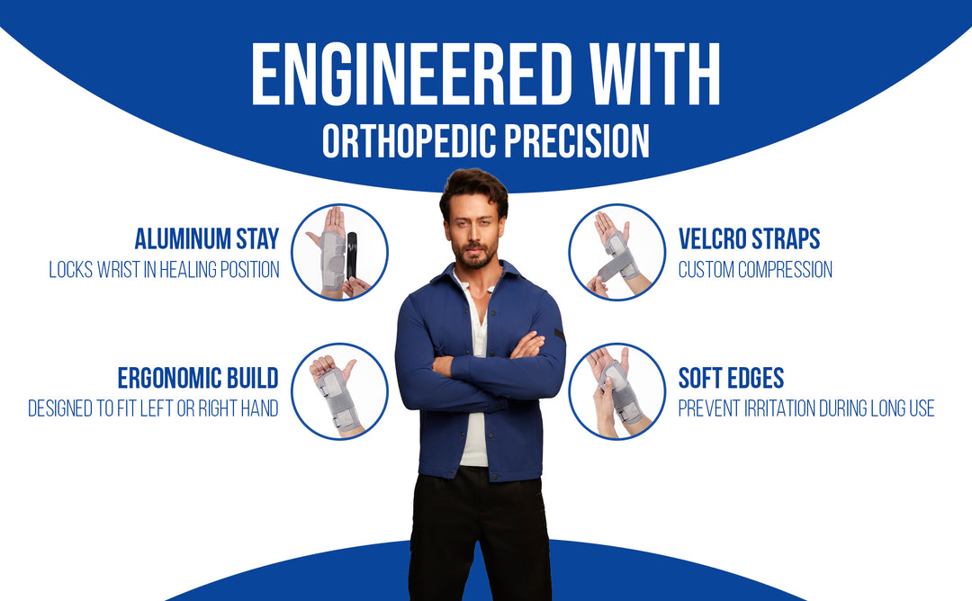 wrist splint engineered with orthopedic precision like aluminium stay