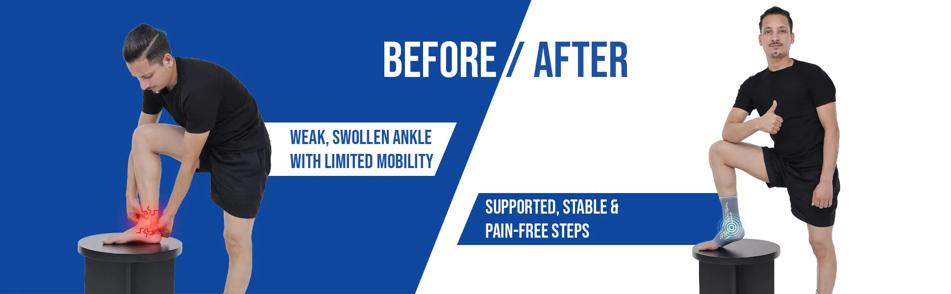 gray ankle support before and after use effects explained