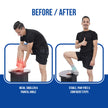 Before and after comparison of a person with or without ankle binder