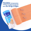 Leeford Crepe Bandage, Elastic Compression Wrap with 2x Grip Clips