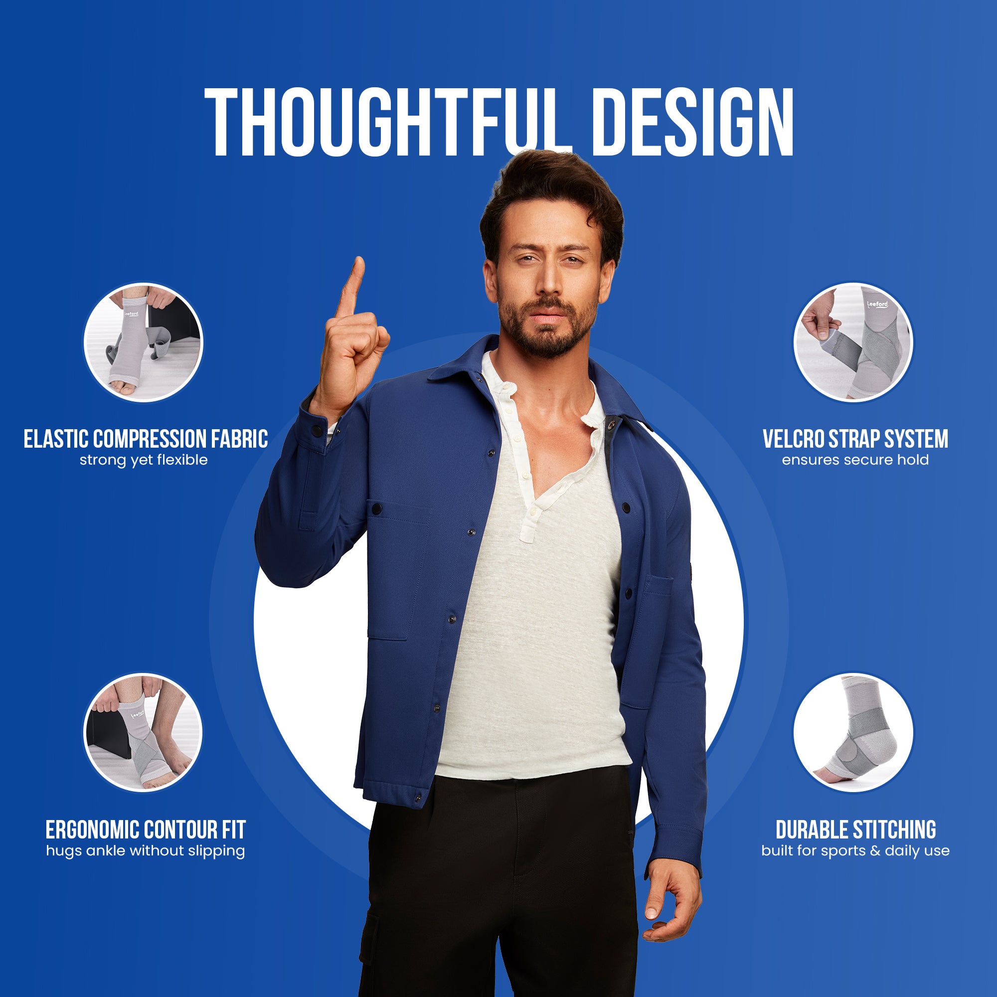 ankle binder thoughtful design ergonomic comfort velcro straps