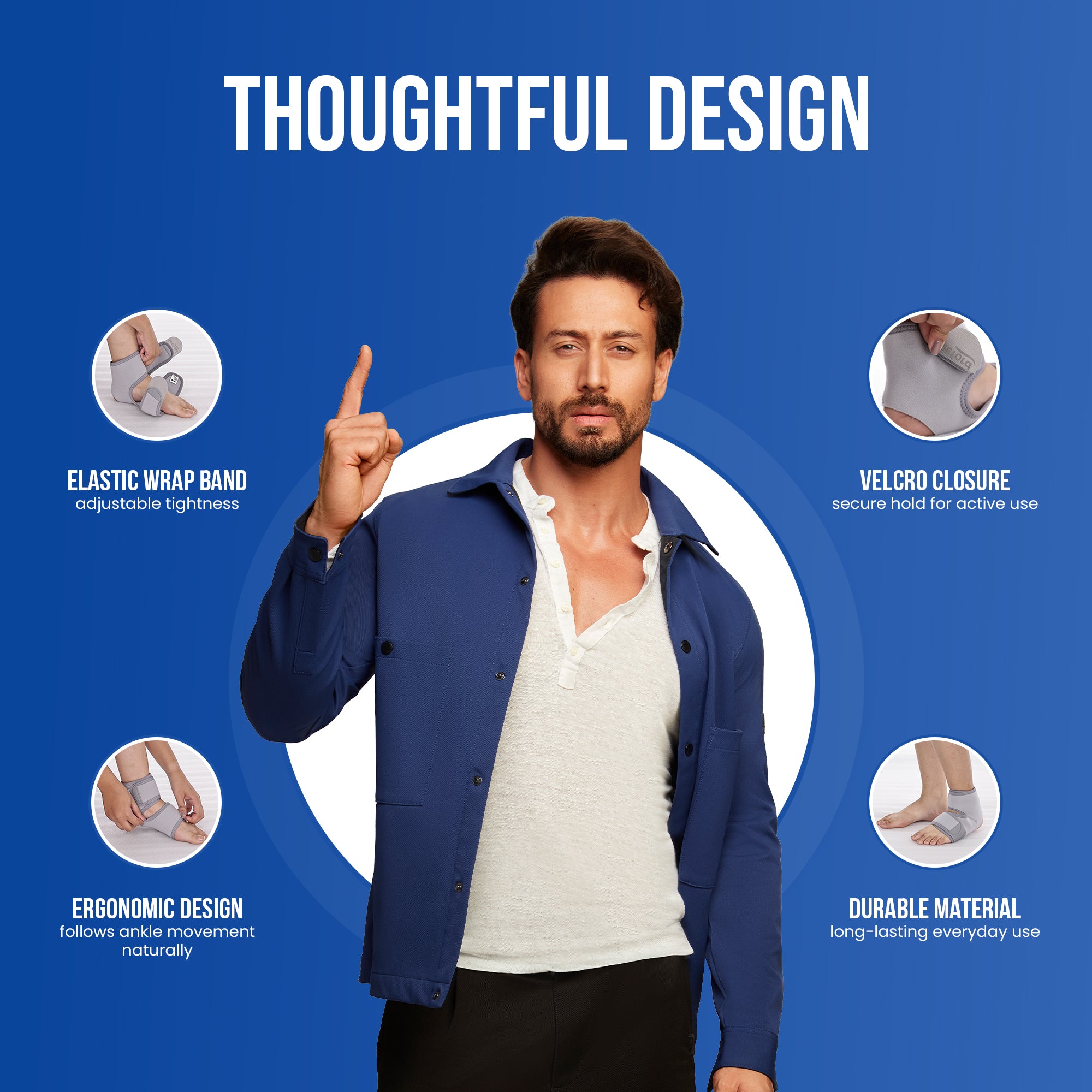 ankle wrap made with thoughtful design elastic wrap band velcro closure