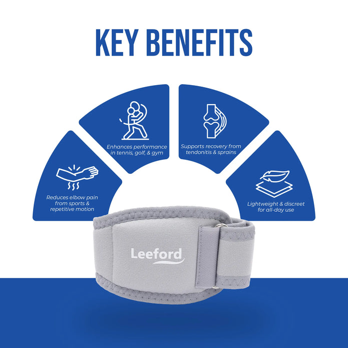 leeford tennis elbow support key benefits like lightweight n breathable fabric
