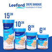 Leeford Crepe Bandage, Elastic Compression Wrap with 2x Grip Clips