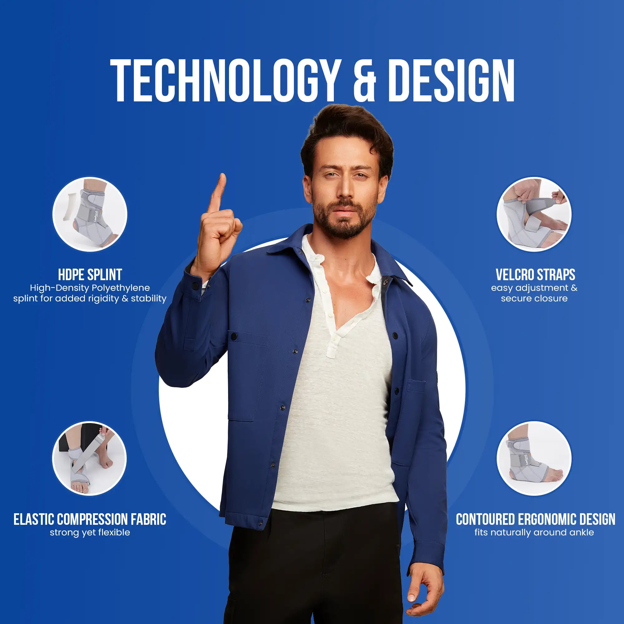 Ankle binder with splint technology and design