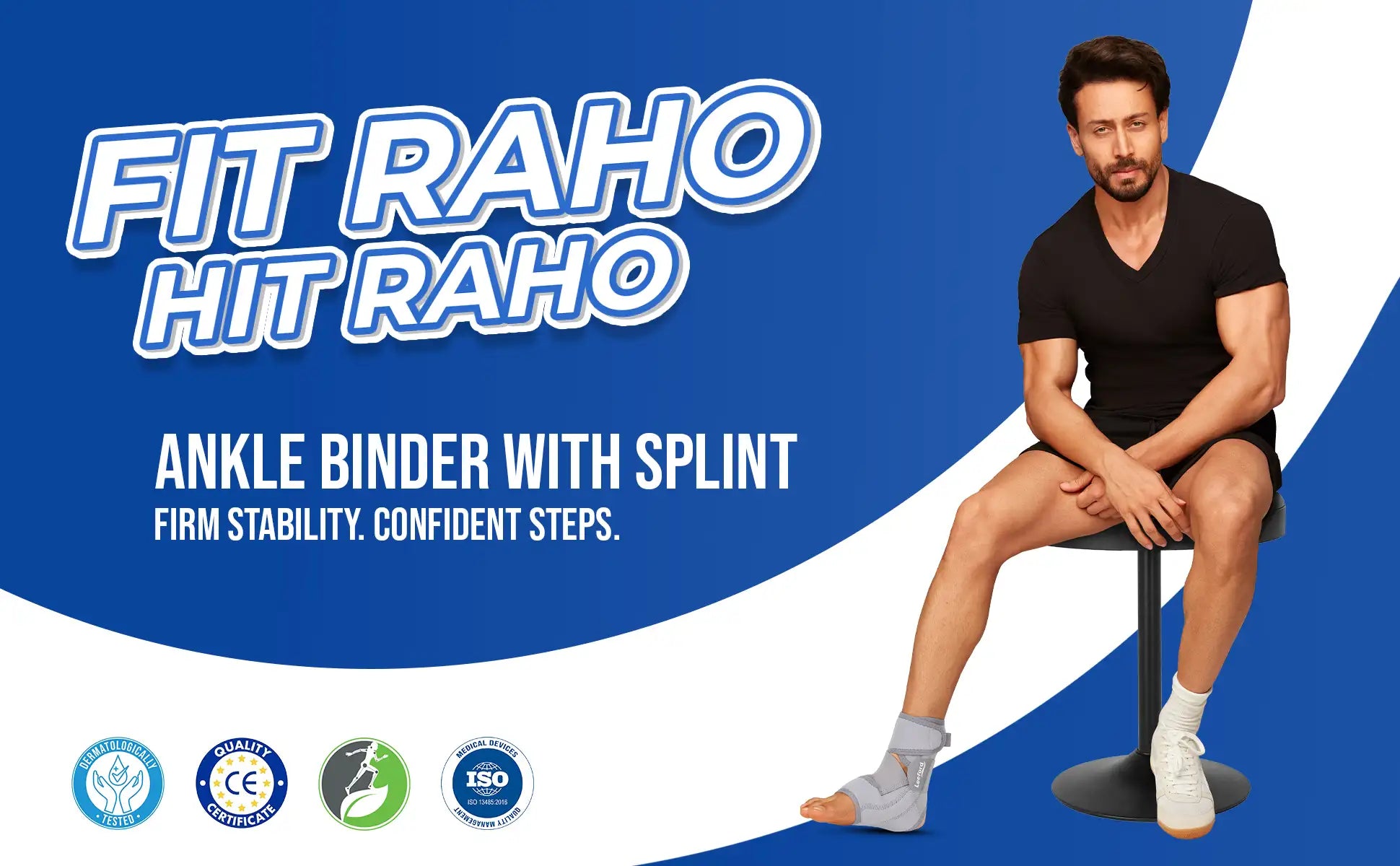 fit raho with ankle binder with splint