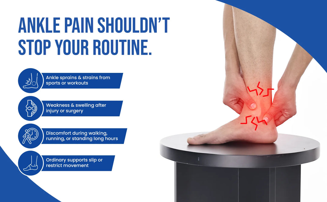 ankle pain problems like ankle aprains from sports or workouts