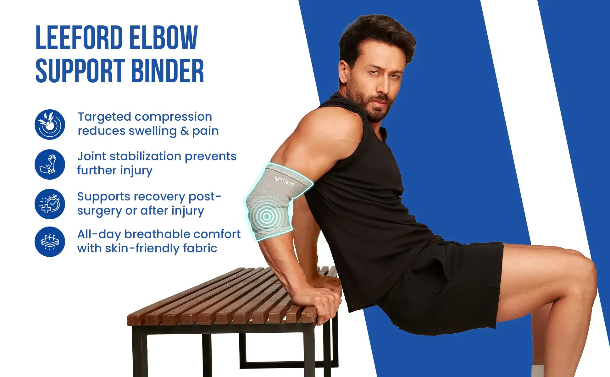 Leeford elbow support binder features