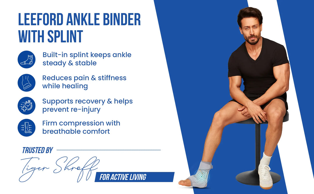 ankle binder built in splint keeps ankle steady and stable 