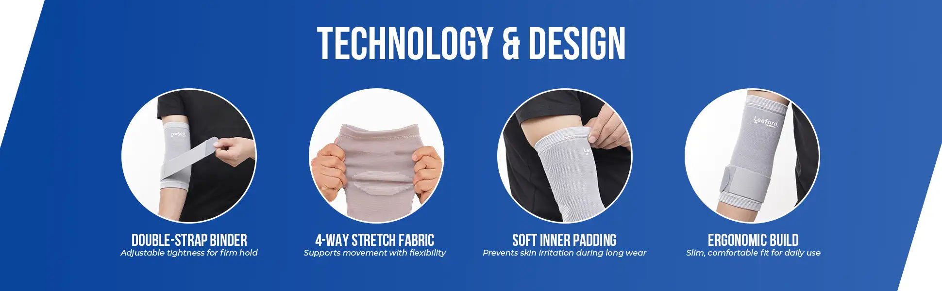 technology and design explained of elbow support binder