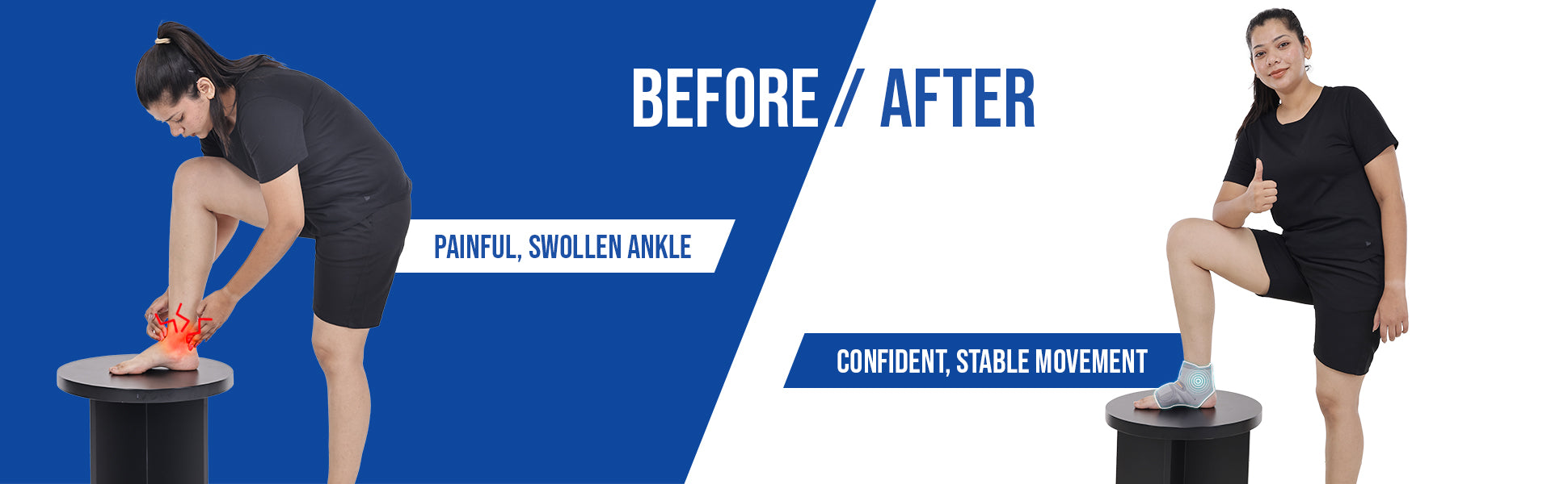ankle wrap before and after use effects