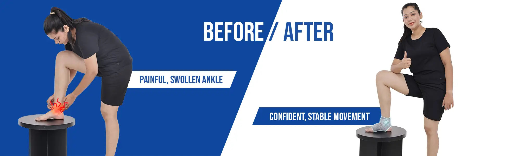 before and after effects on ankle wrap